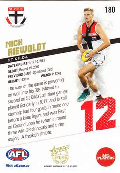 2017 Select Certified #180 Nick Riewoldt Back